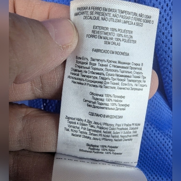 Columbia Windbreaker In Excellent Condition Size Medium Blue With Black Abstract - Picture 12 of 14